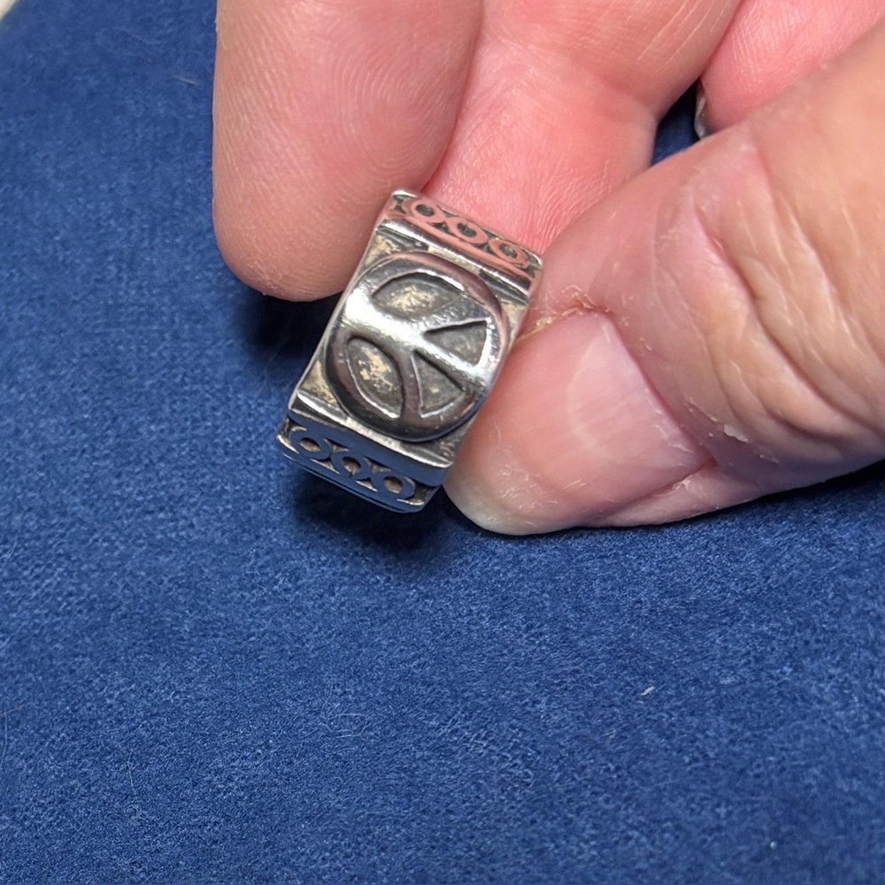 Vintage Taxco Sterling Silver Peace Sign Ring